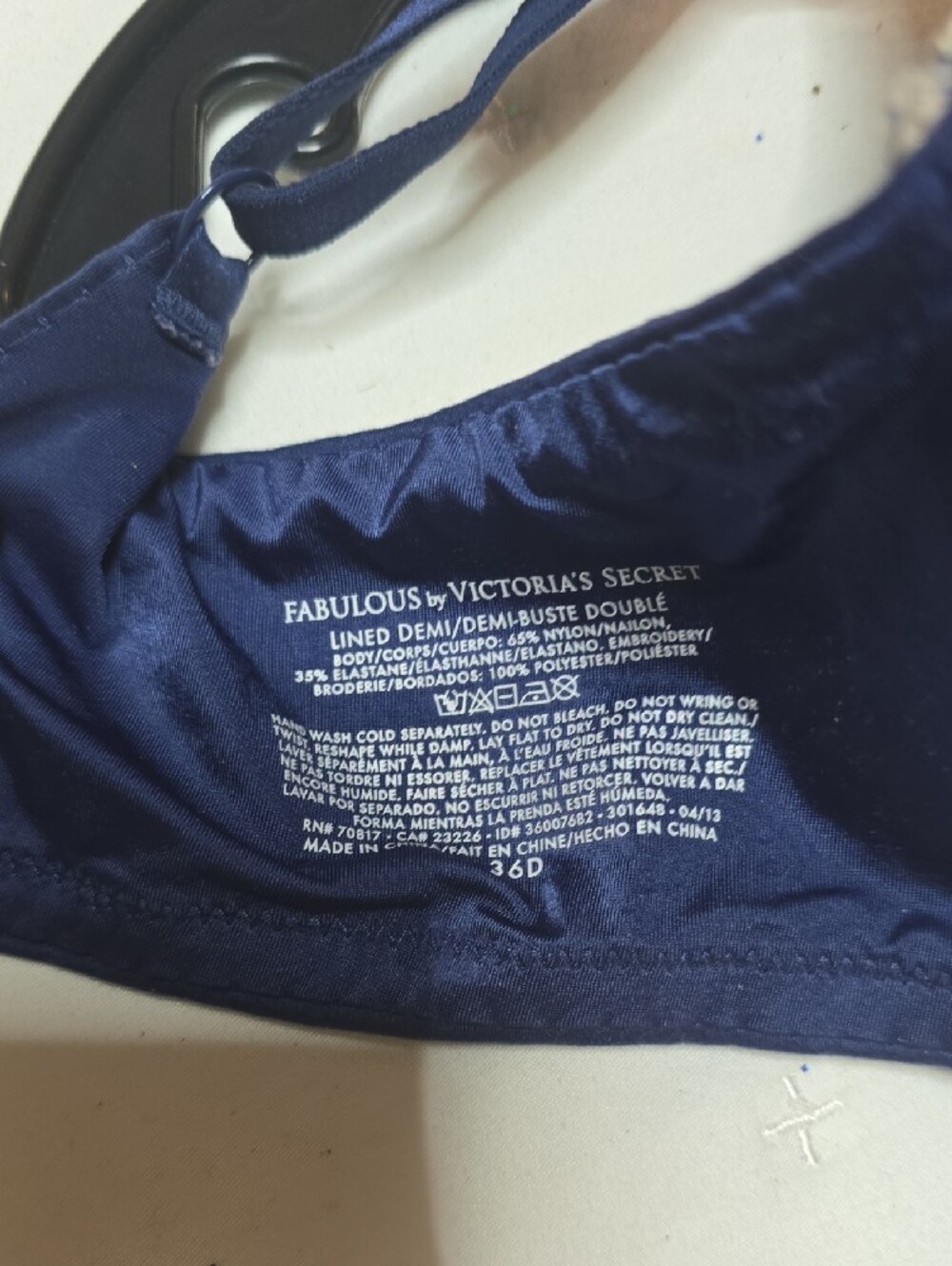 Navy Embellished Victoria Bra with Gold Seashells Accents - Picture 5 of 6
